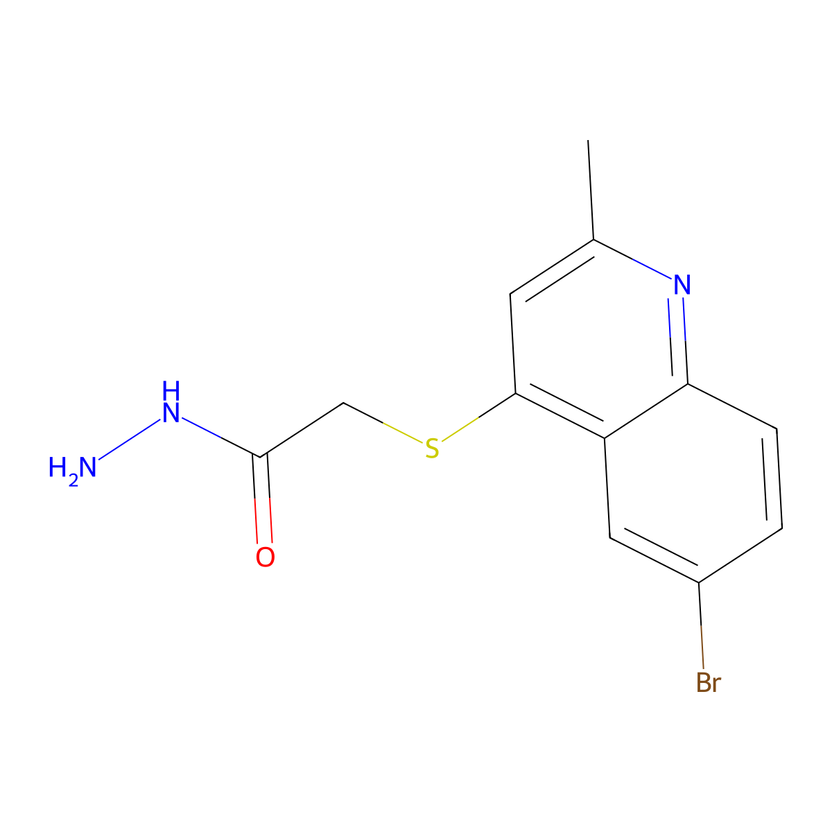 2-(6-Bromo-2-methylquinolin-4-yl)sulfanylacetohydrazide molecular structure, CAS 840495-94-5