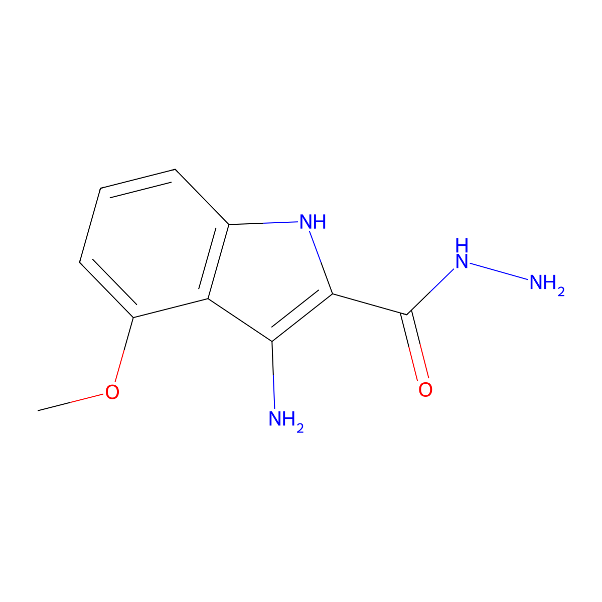3-amino-4-methoxy-1H-indole-2-carbohydrazide molecular structure, CAS 840496-04-0