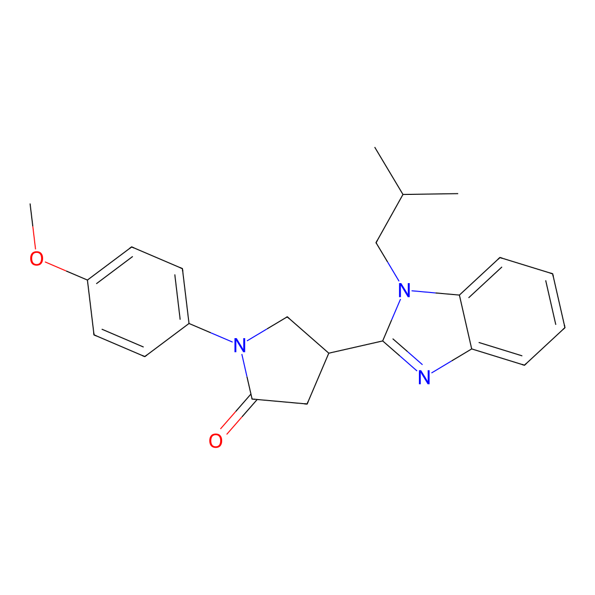 4-(1-isobutyl-1H-benzo[d]imidazol-2-yl)-1-(4-methoxyphenyl)pyrrolidin-2-one molecular structure, CAS 840496-20-0