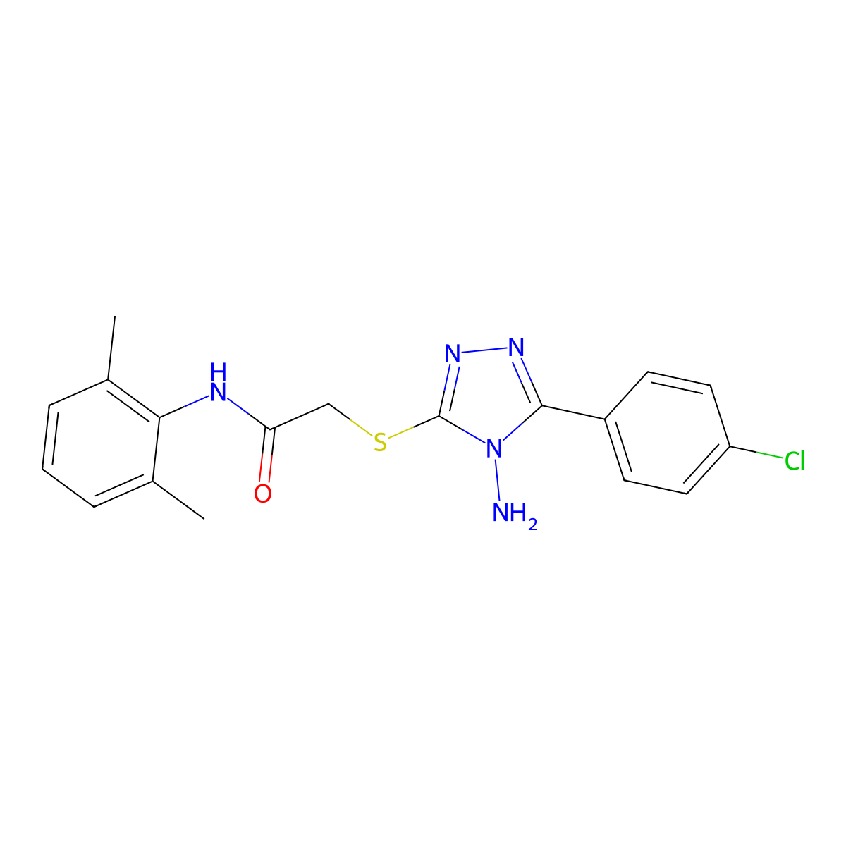 2-{[4-amino-5-(4-chlorophenyl)-4H-1,2,4-triazol-3-yl]sulfanyl}-N-(2,6-dimethylphenyl)acetamide molecular structure, CAS 840496-33-5