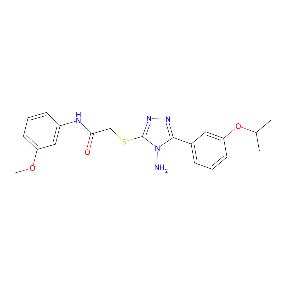 2-{4-amino-5-[3-(methylethoxy)phenyl](1,2,4-triazol-3-ylthio)}-N-(3-methoxyphe nyl)acetamide molecular structure, CAS 840496-57-3