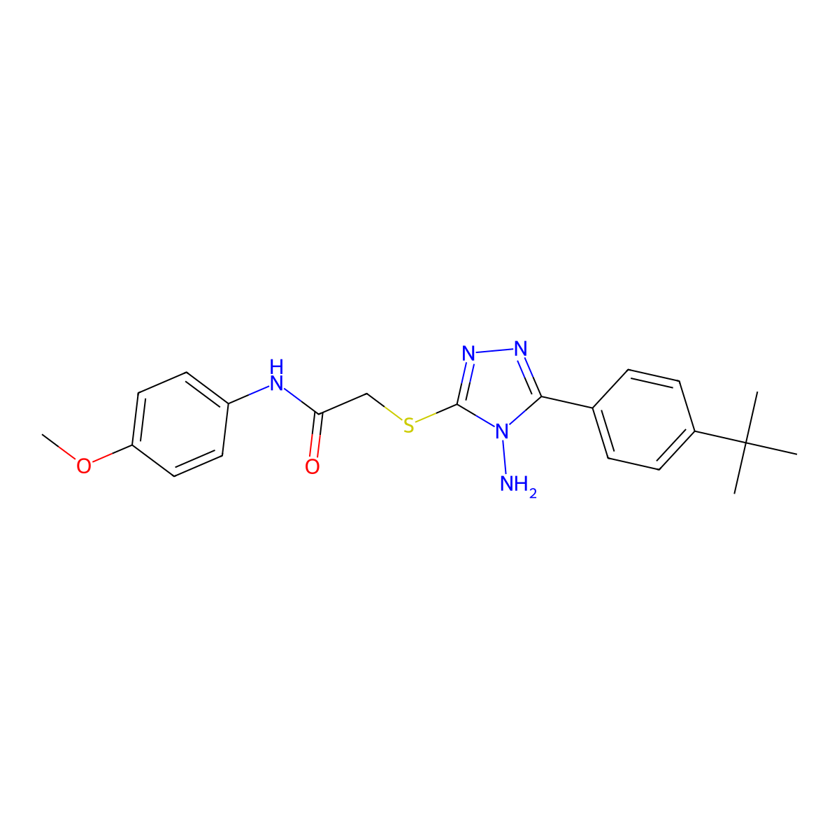 2-{[4-amino-5-(4-tert-butylphenyl)-4H-1,2,4-triazol-3-yl]sulfanyl}-N-(4-methoxyphenyl)acetamide molecular structure, CAS 840496-66-4