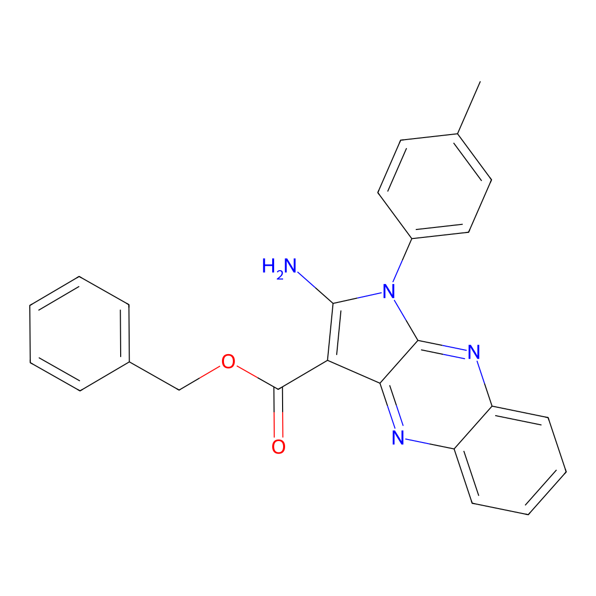 Benzyl 2-amino-1-(4-methylphenyl)pyrrolo[3,2-b]quinoxaline-3-carboxylate molecular structure, CAS 840496-93-7