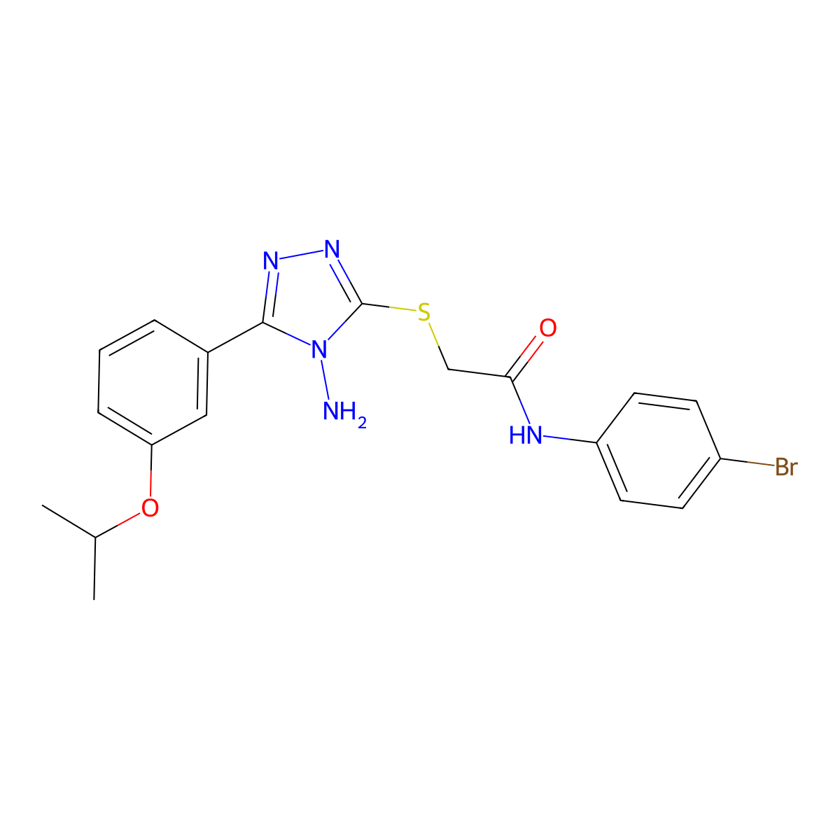 2-{4-amino-5-[3-(methylethoxy)phenyl](1,2,4-triazol-3-ylthio)}-N-(4-bromopheny l)acetamide molecular structure, CAS 840497-01-0