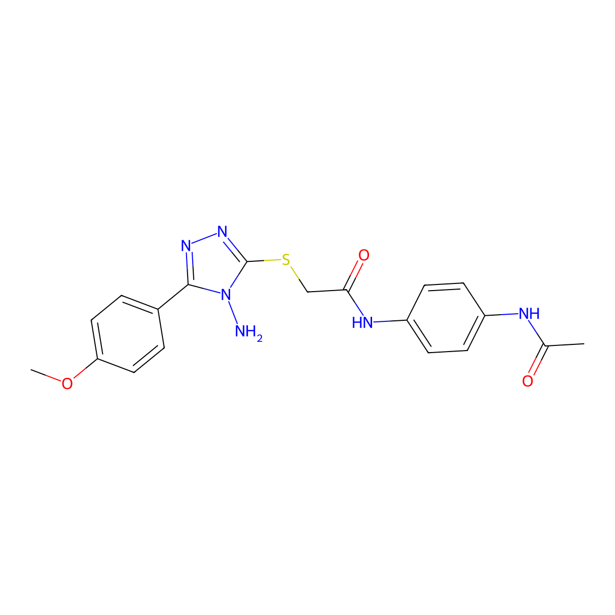 N-[4-(acetylamino)phenyl]-2-{[4-amino-5-(4-methoxyphenyl)-4H-1,2,4-triazol-3-yl]sulfanyl}acetamide molecular structure, CAS 840497-55-4