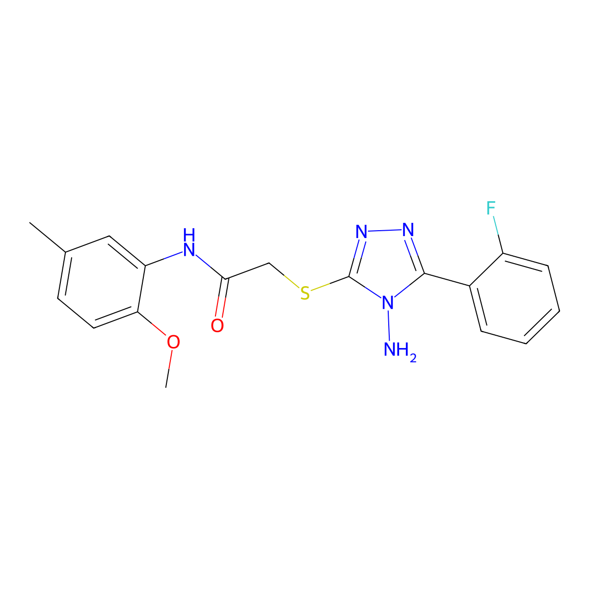 2-{[4-amino-5-(2-fluorophenyl)-4H-1,2,4-triazol-3-yl]sulfanyl}-N-(2-methoxy-5-methylphenyl)acetamide molecular structure, CAS 840497-94-1
