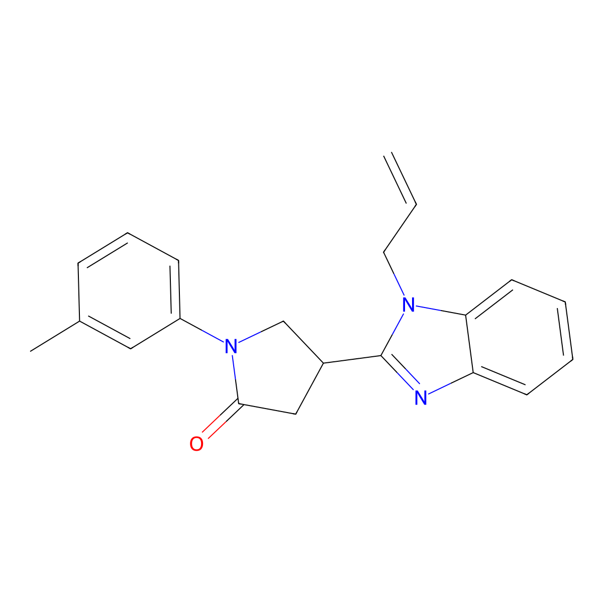 4-(1-allyl-1H-benzo[d]imidazol-2-yl)-1-(m-tolyl)pyrrolidin-2-one molecular structure, CAS 840498-44-4