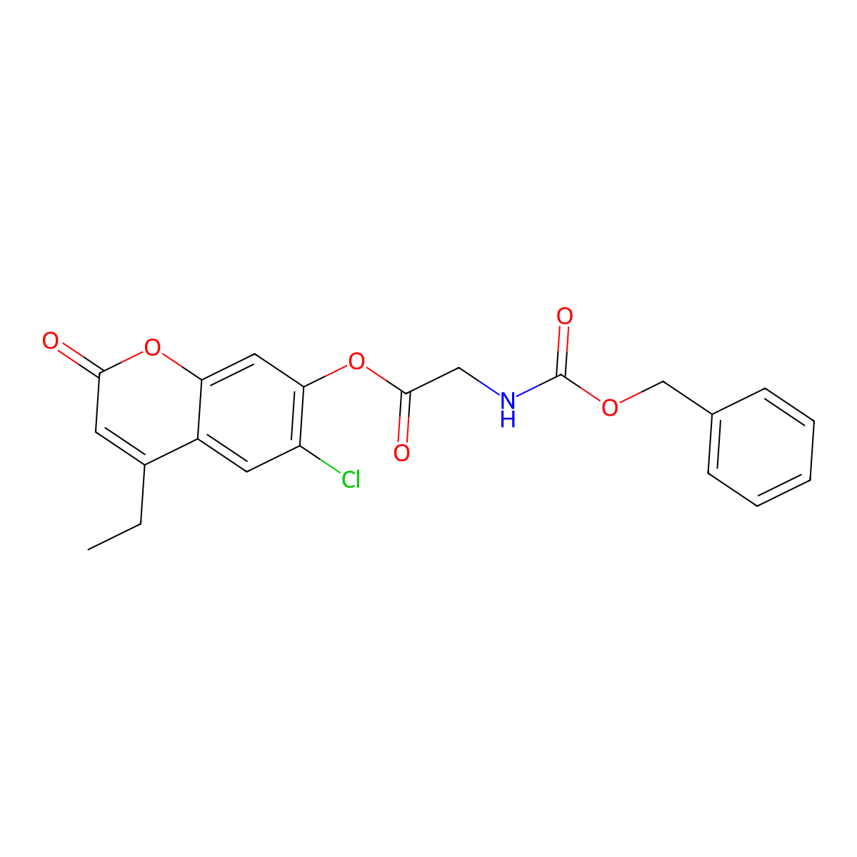 6-chloro-4-ethyl-2-oxo-2H-chromen-7-yl N-[(benzyloxy)carbonyl]glycinate molecular structure, CAS 840498-78-4