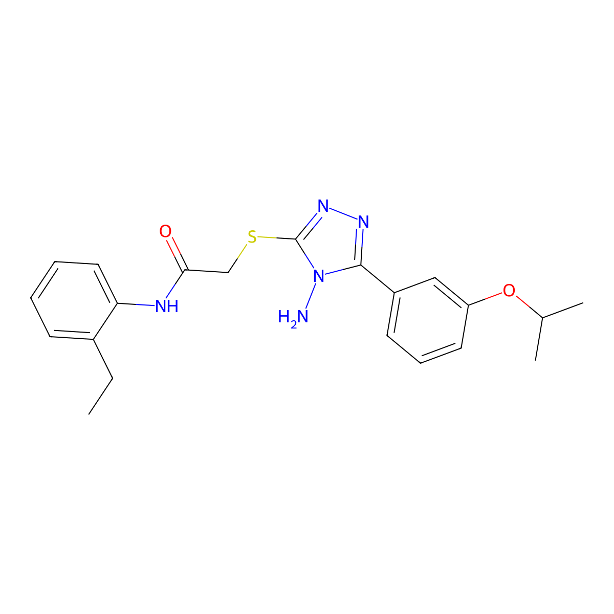 2-{4-amino-5-[3-(methylethoxy)phenyl](1,2,4-triazol-3-ylthio)}-N-(2-ethylpheny l)acetamide molecular structure, CAS 840498-88-6