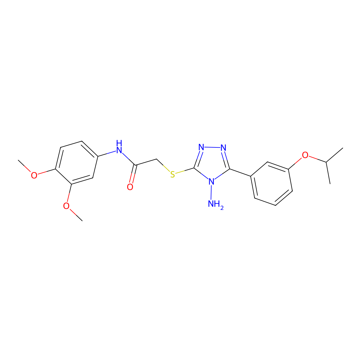 2-{4-amino-5-[3-(methylethoxy)phenyl](1,2,4-triazol-3-ylthio)}-N-(3,4-dimethox yphenyl)acetamide molecular structure, CAS 840499-67-4