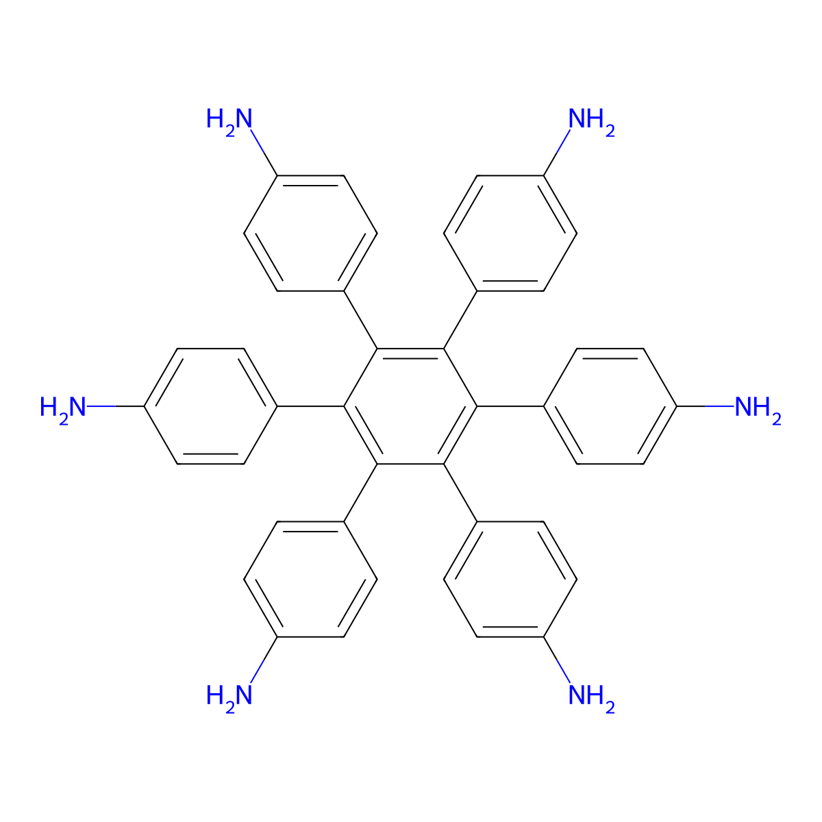 3',4',5',6'-Tetrakis(4-aminophenyl)-[1,1':2',1''-terphenyl]-4,4''-diamine molecular structure, CAS 840503-80-2