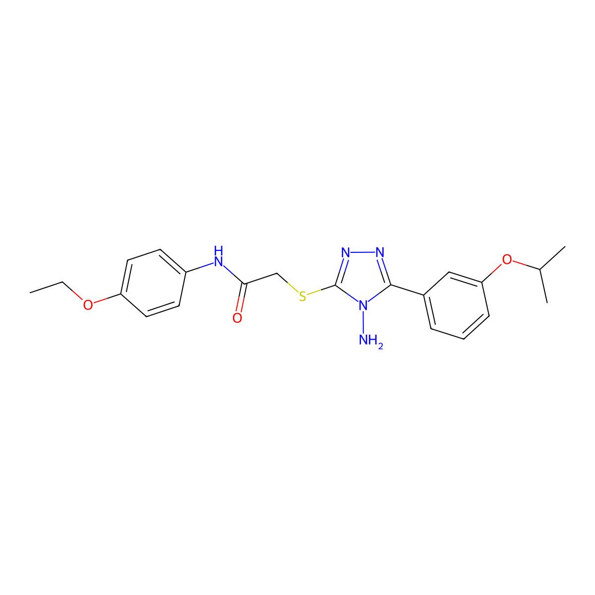 2-{4-amino-5-[3-(methylethoxy)phenyl](1,2,4-triazol-3-ylthio)}-N-(4-ethoxyphen yl)acetamide molecular structure, CAS 840509-87-7