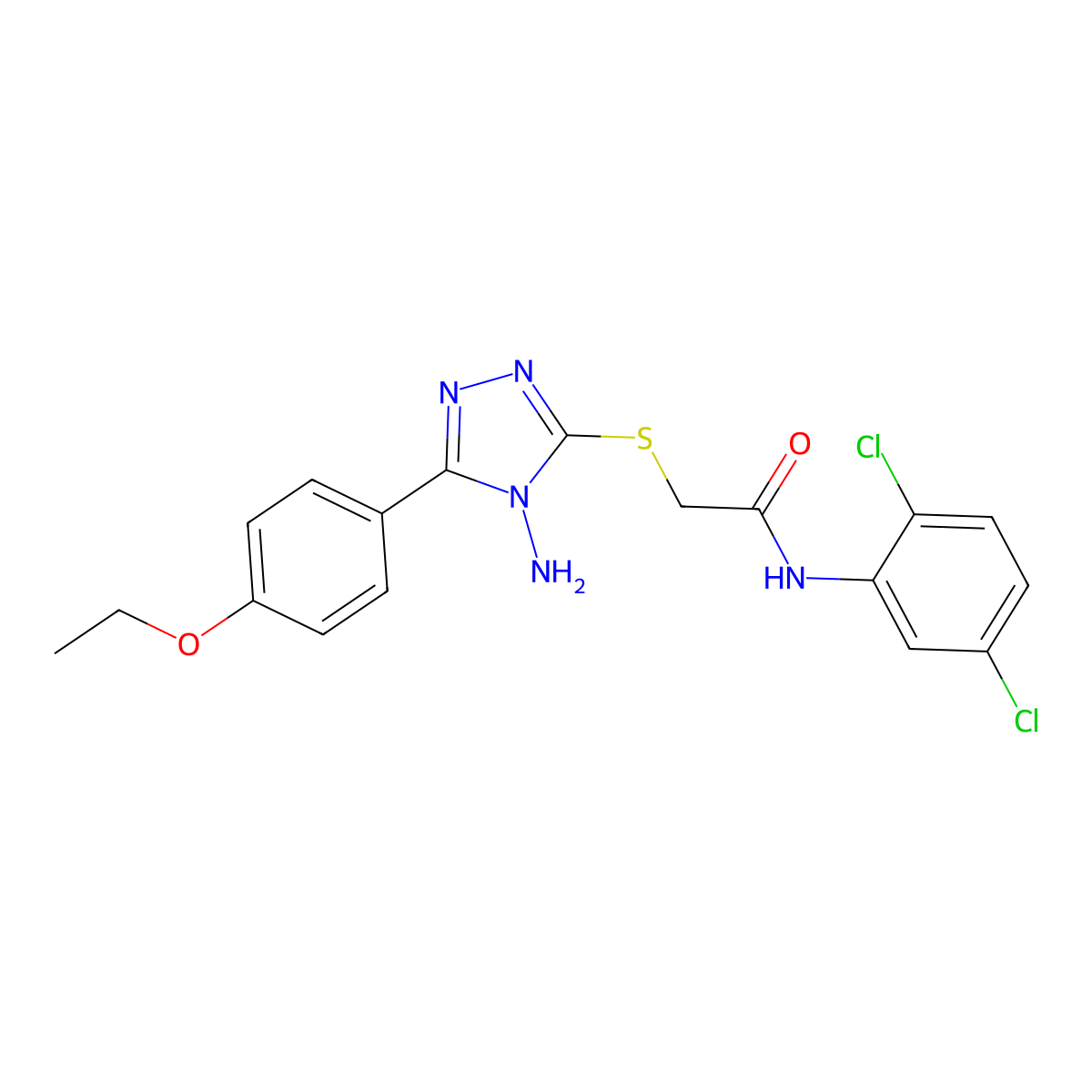 2-{[4-amino-5-(4-ethoxyphenyl)-4H-1,2,4-triazol-3-yl]sulfanyl}-N-(2,5-dichlorophenyl)acetamide molecular structure, CAS 840510-51-2