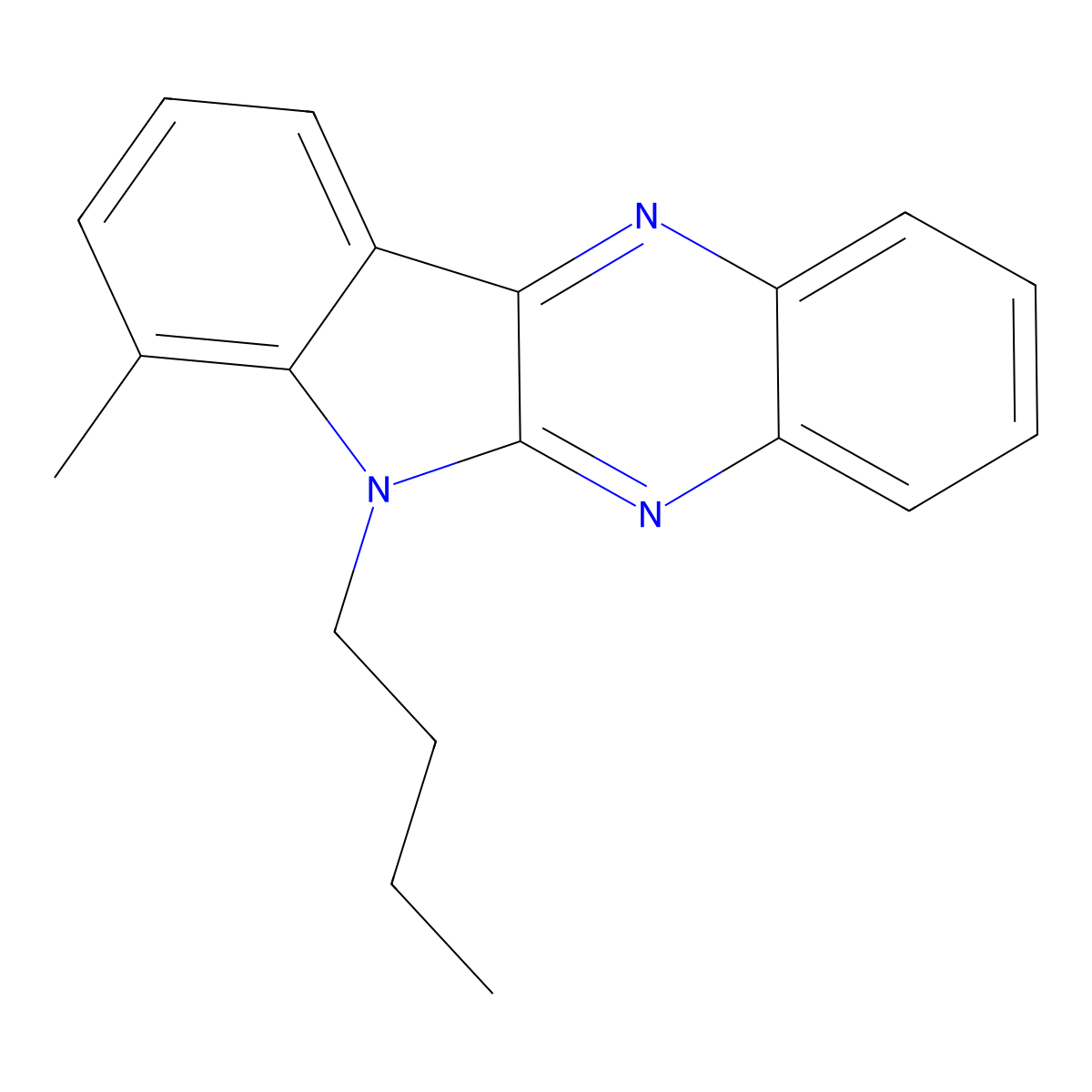 6-butyl-7-methyl-6H-indolo[2,3-b]quinoxaline molecular structure, CAS 840510-75-0