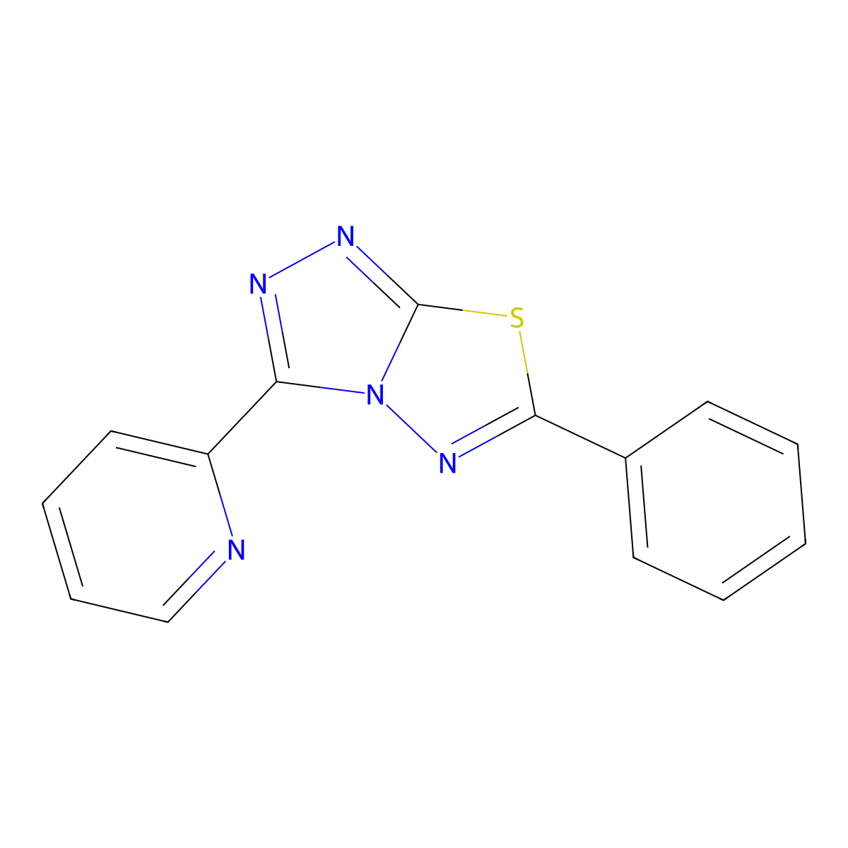6-Phenyl-3-(2-pyridinyl)[1,2,4]triazolo[3,4-b][1,3,4]thiadiazole molecular structure, CAS 840511-17-3