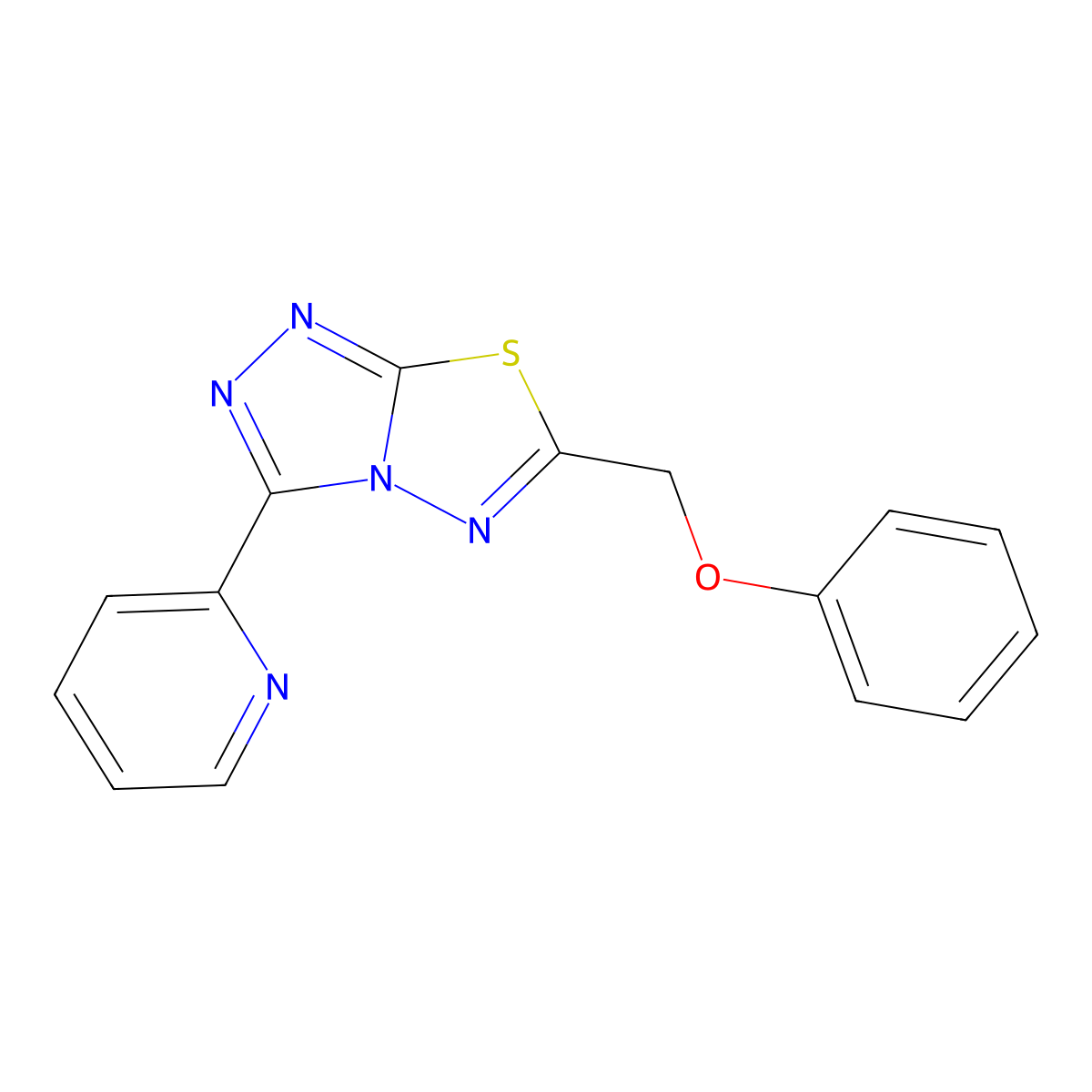 6-(Phenoxymethyl)-3-pyridin-2-yl-[1,2,4]triazolo[3,4-b][1,3,4]thiadiazole molecular structure, CAS 840512-53-0