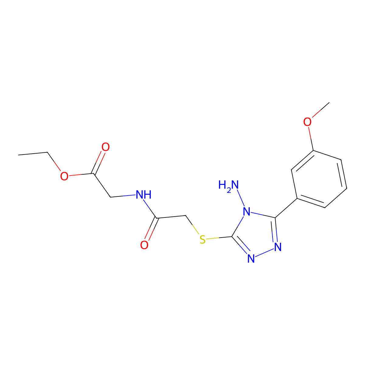 ethyl N-({[4-amino-5-(3-methoxyphenyl)-4H-1,2,4-triazol-3-yl]sulfanyl}acetyl)glycinate molecular structure, CAS 840512-61-0