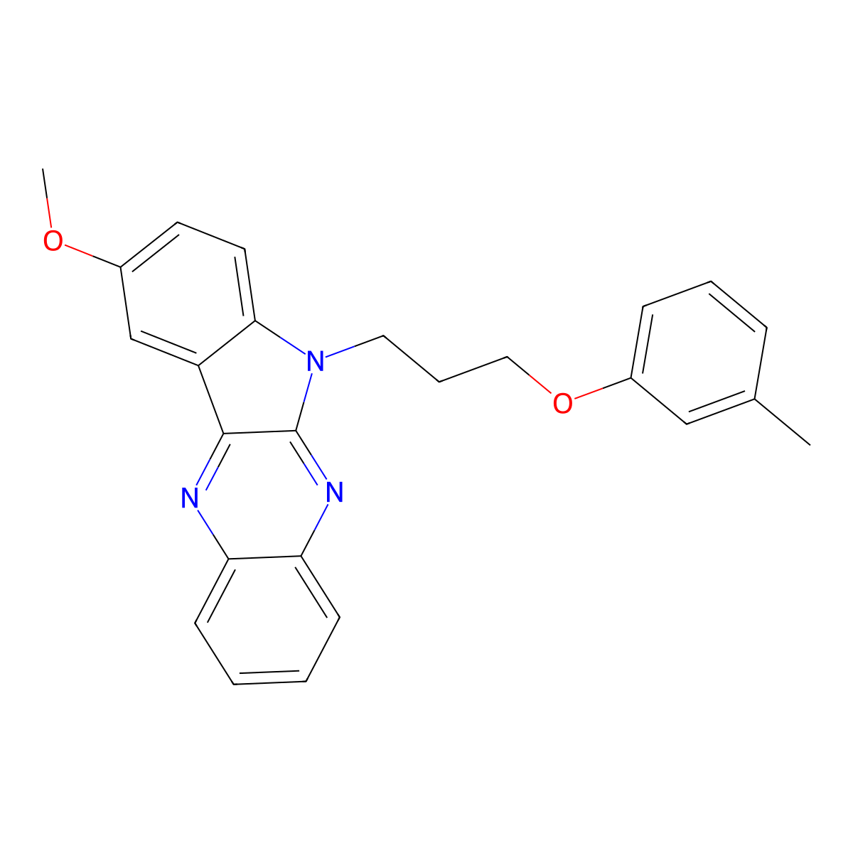 2-Methoxy-5-[3-(3-methylphenoxy)propyl]indolo[2,3-b]quinoxaline molecular structure, CAS 840512-67-6