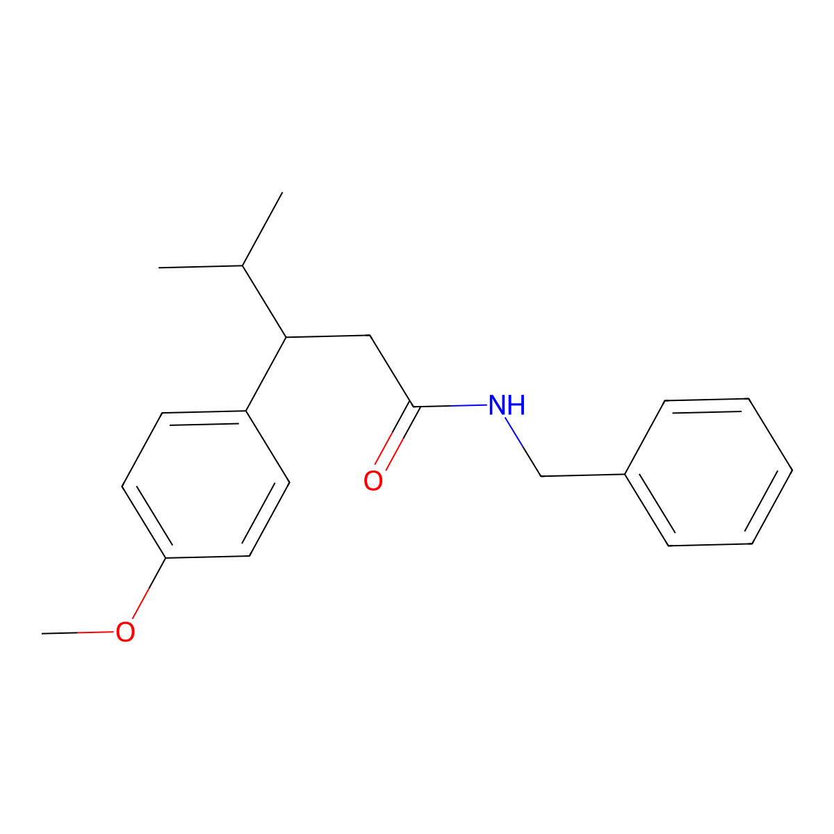 N-benzyl-3-(4-methoxyphenyl)-4-methylpentanamide molecular structure, CAS 840515-23-3