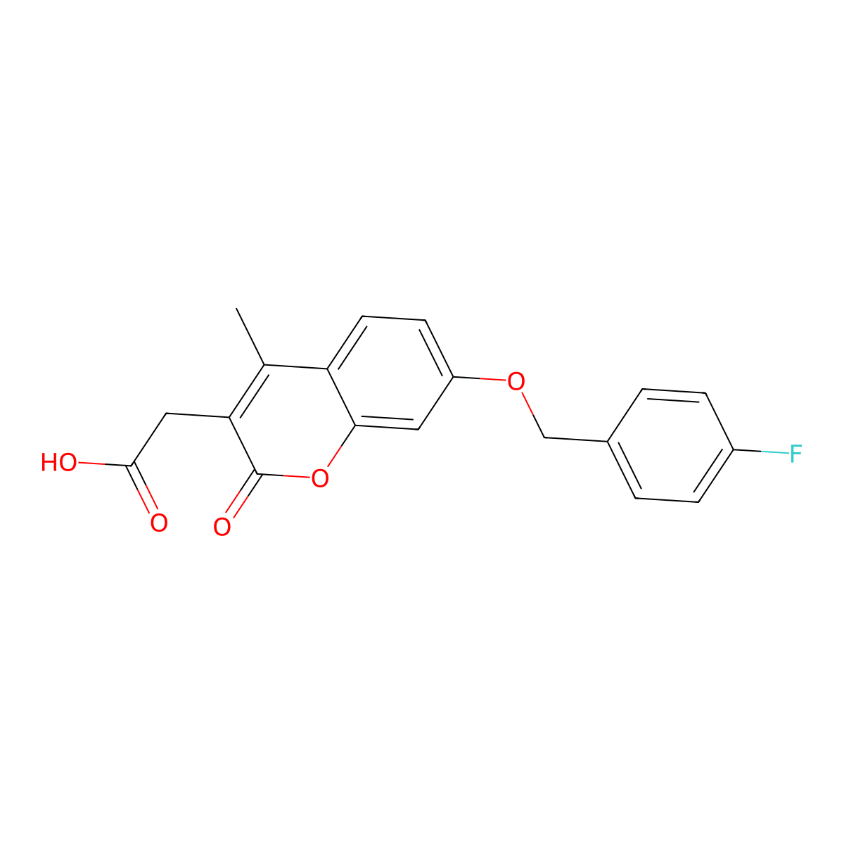 {7-[(4-fluorobenzyl)oxy]-4-methyl-2-oxo-2H-chromen-3-yl}acetic acid molecular structure, CAS 840515-44-8