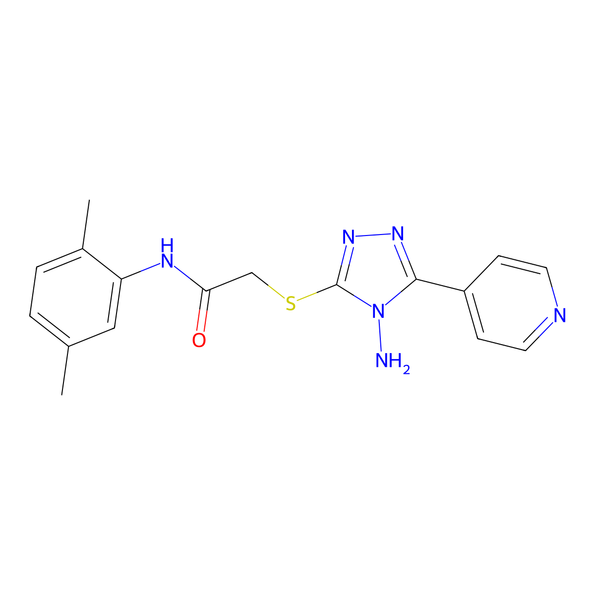 2-[(4-amino-5-pyridin-4-yl-1,2,4-triazol-3-yl)sulfanyl]-N-(2,5-dimethylphenyl)acetamide molecular structure, CAS 840515-89-1