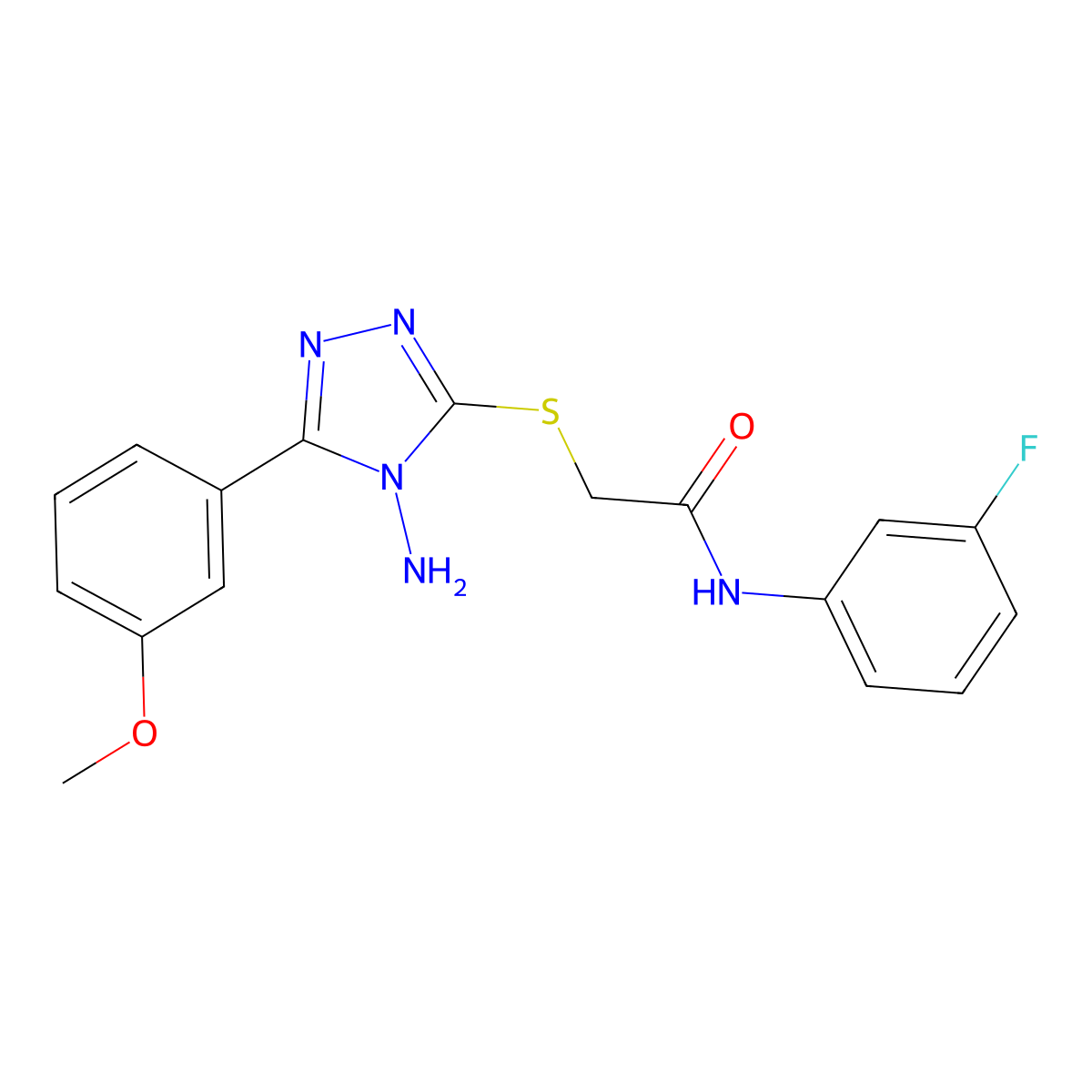2-{[4-amino-5-(3-methoxyphenyl)-4H-1,2,4-triazol-3-yl]sulfanyl}-N-(3-fluorophenyl)acetamide molecular structure, CAS 840516-13-4