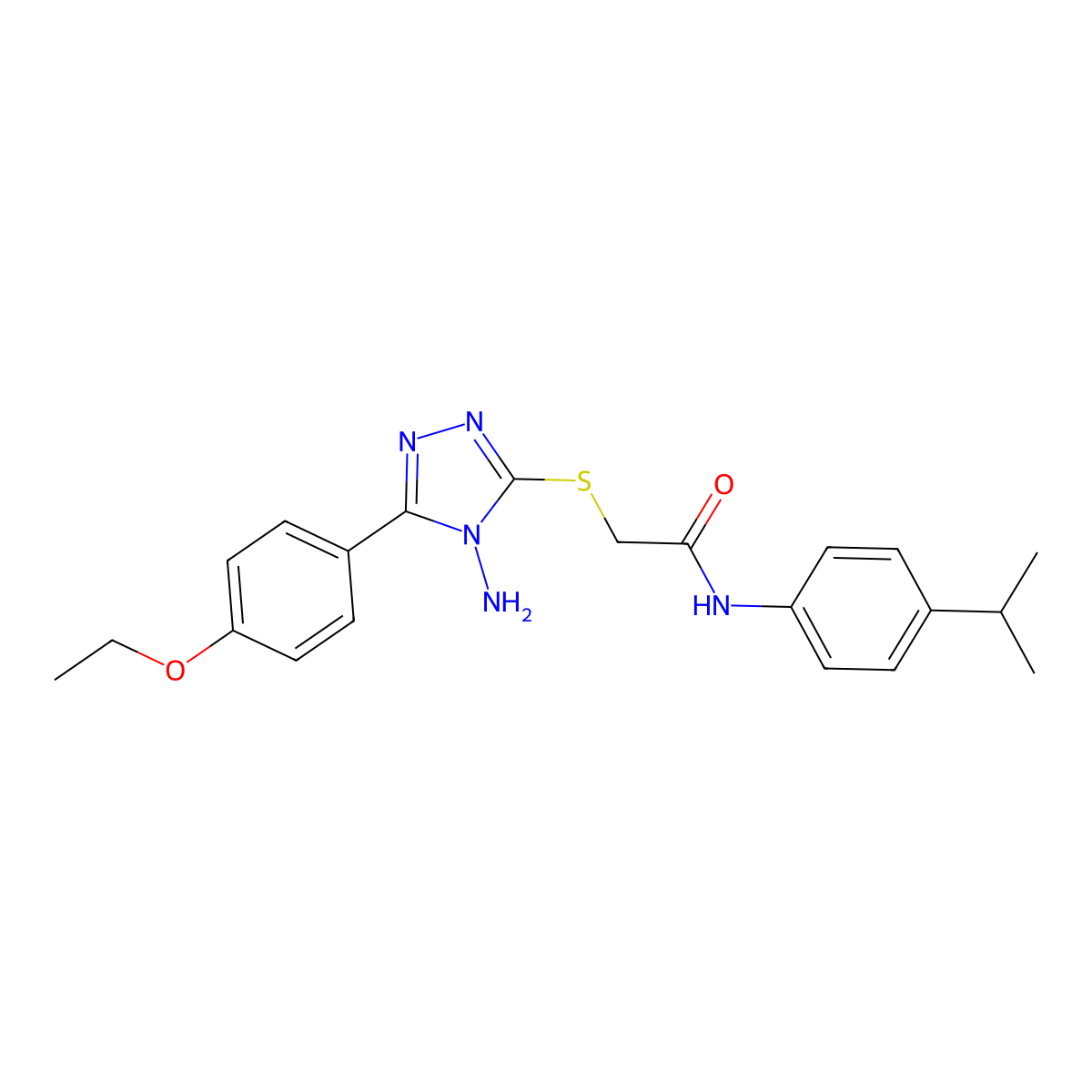 2-{[4-amino-5-(4-ethoxyphenyl)-4H-1,2,4-triazol-3-yl]sulfanyl}-N-[4-(propan-2-yl)phenyl]acetamide molecular structure, CAS 840516-18-9