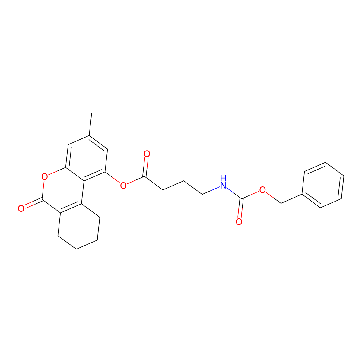 3-methyl-6-oxo-7,8,9,10-tetrahydro-6H-benzo[c]chromen-1-yl 4-{[(benzyloxy)carbonyl]amino}butanoate molecular structure, CAS 840516-27-0