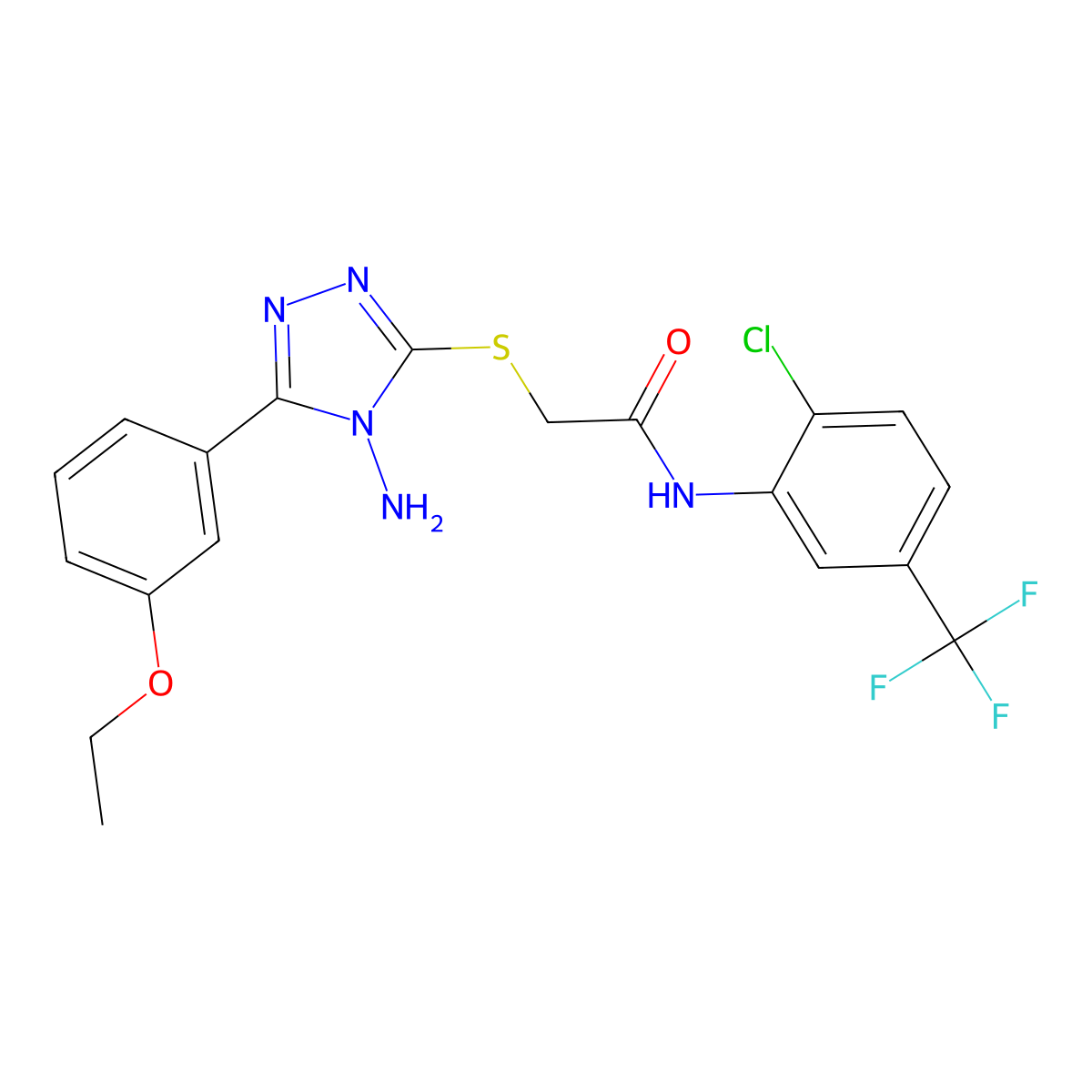 2-{[4-amino-5-(3-ethoxyphenyl)-4H-1,2,4-triazol-3-yl]sulfanyl}-N-[2-chloro-5-(trifluoromethyl)phenyl]acetamide molecular structure, CAS 840516-75-8