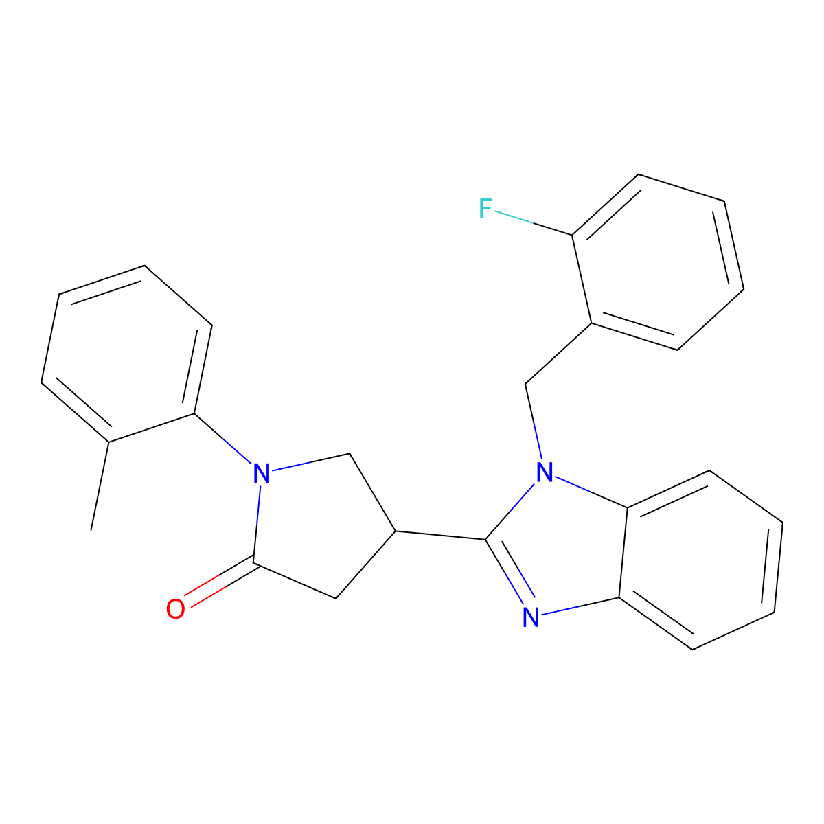 4-(1-(2-fluorobenzyl)-1H-benzo[d]imidazol-2-yl)-1-(o-tolyl)pyrrolidin-2-one molecular structure, CAS 840517-08-0