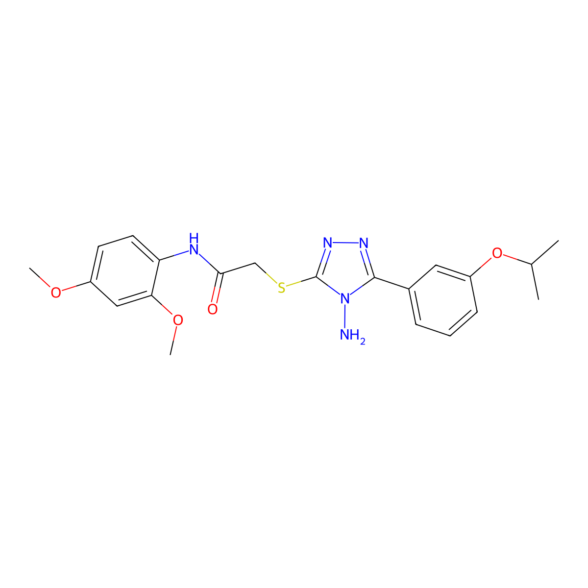 2-({4-amino-5-[3-(propan-2-yloxy)phenyl]-4H-1,2,4-triazol-3-yl}sulfanyl)-N-(2,4-dimethoxyphenyl)acetamide molecular structure, CAS 840517-20-6