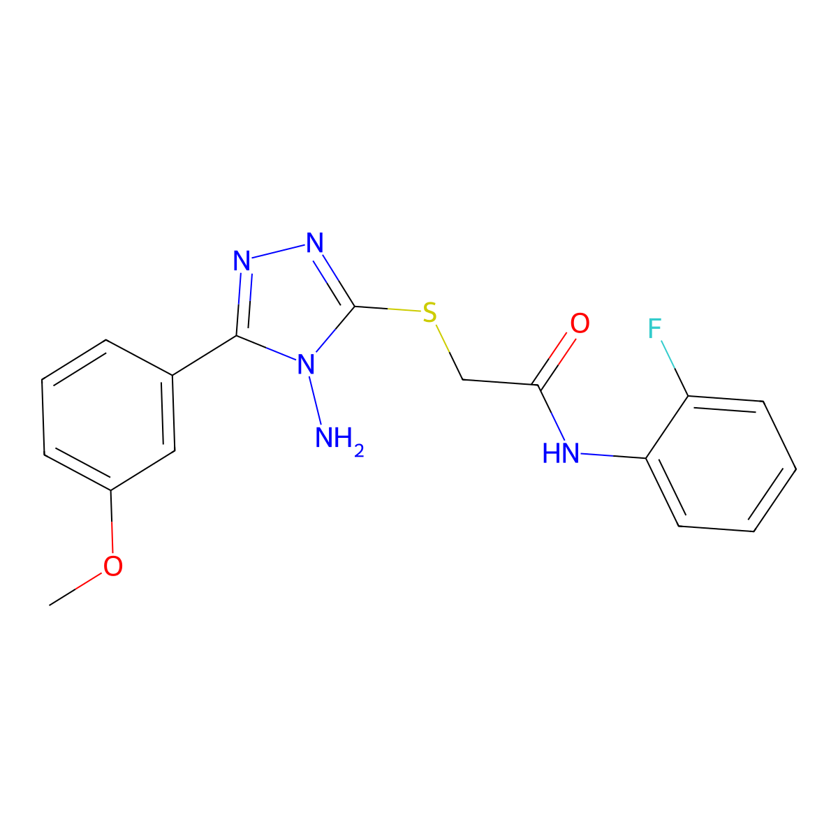 2-{[4-amino-5-(3-methoxyphenyl)-4H-1,2,4-triazol-3-yl]sulfanyl}-N-(2-fluorophenyl)acetamide molecular structure, CAS 840517-39-7