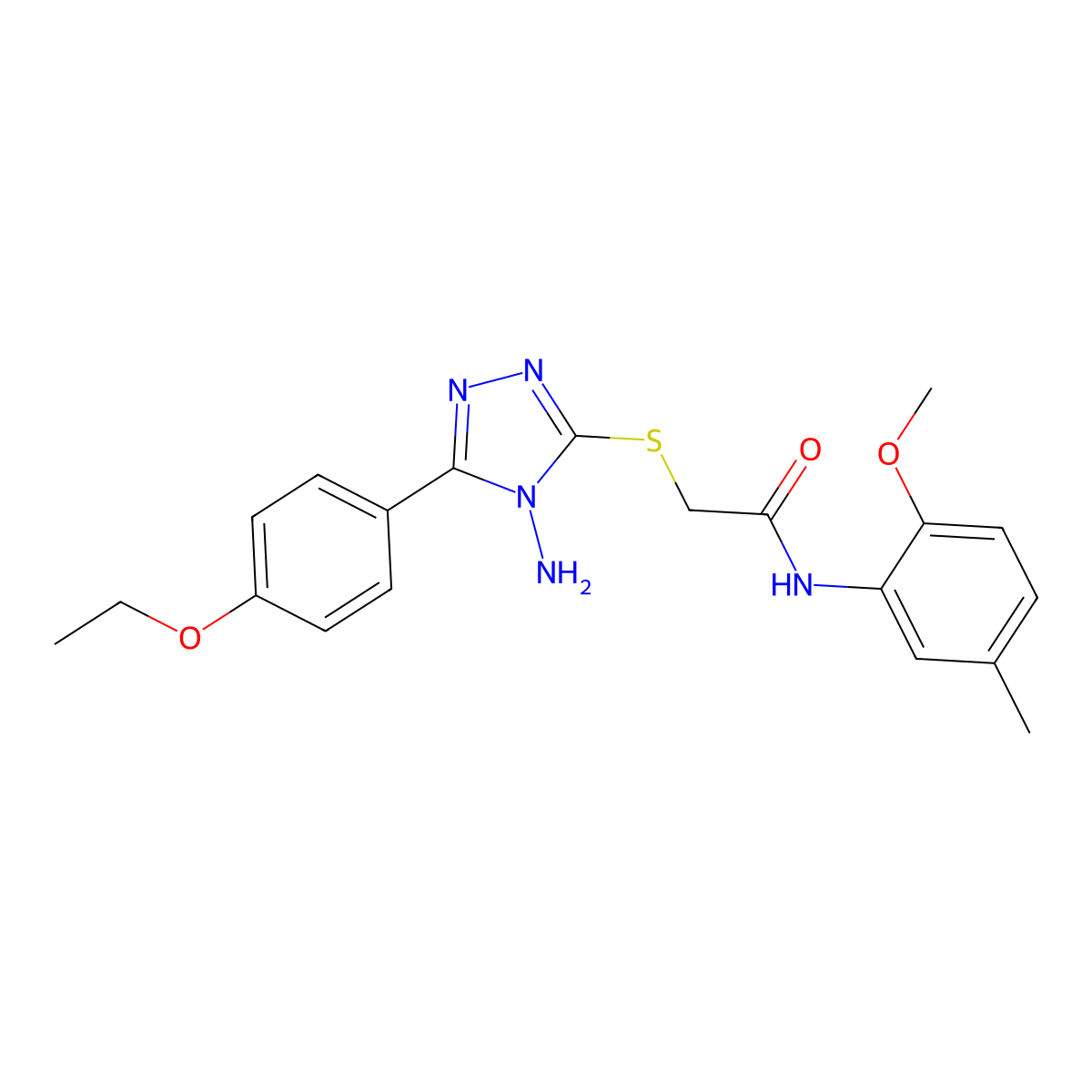 2-[4-amino-5-(4-ethoxyphenyl)(1,2,4-triazol-3-ylthio)]-N-(2-methoxy-5-methylph enyl)acetamide molecular structure, CAS 840517-43-3