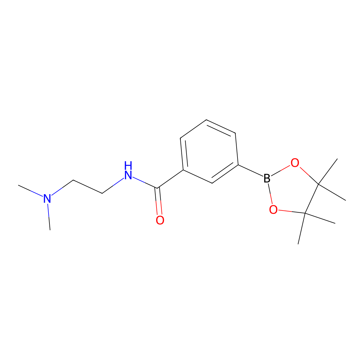 N-(2-(Dimethylamino)ethyl)-3-(4,4,5,5-tetramethyl-1,3,2-dioxaborolan-2-yl)benzamide molecular structure, CAS 840521-76-8