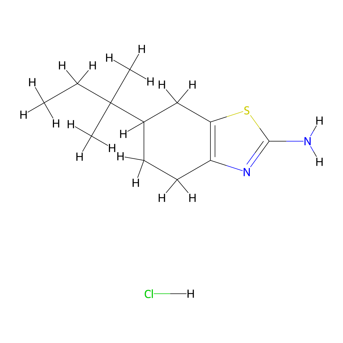 6-(Tert-pentyl)-4,5,6,7-tetrahydrobenzo[d]thiazol-2-amine hydrochloride molecular structure, CAS 840521-77-9