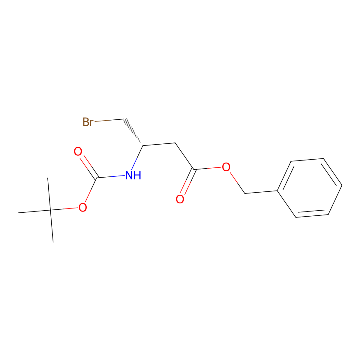 Benzyl (S)-3-(Boc-amino)-4-bromobutanoate molecular structure, CAS 840525-40-8