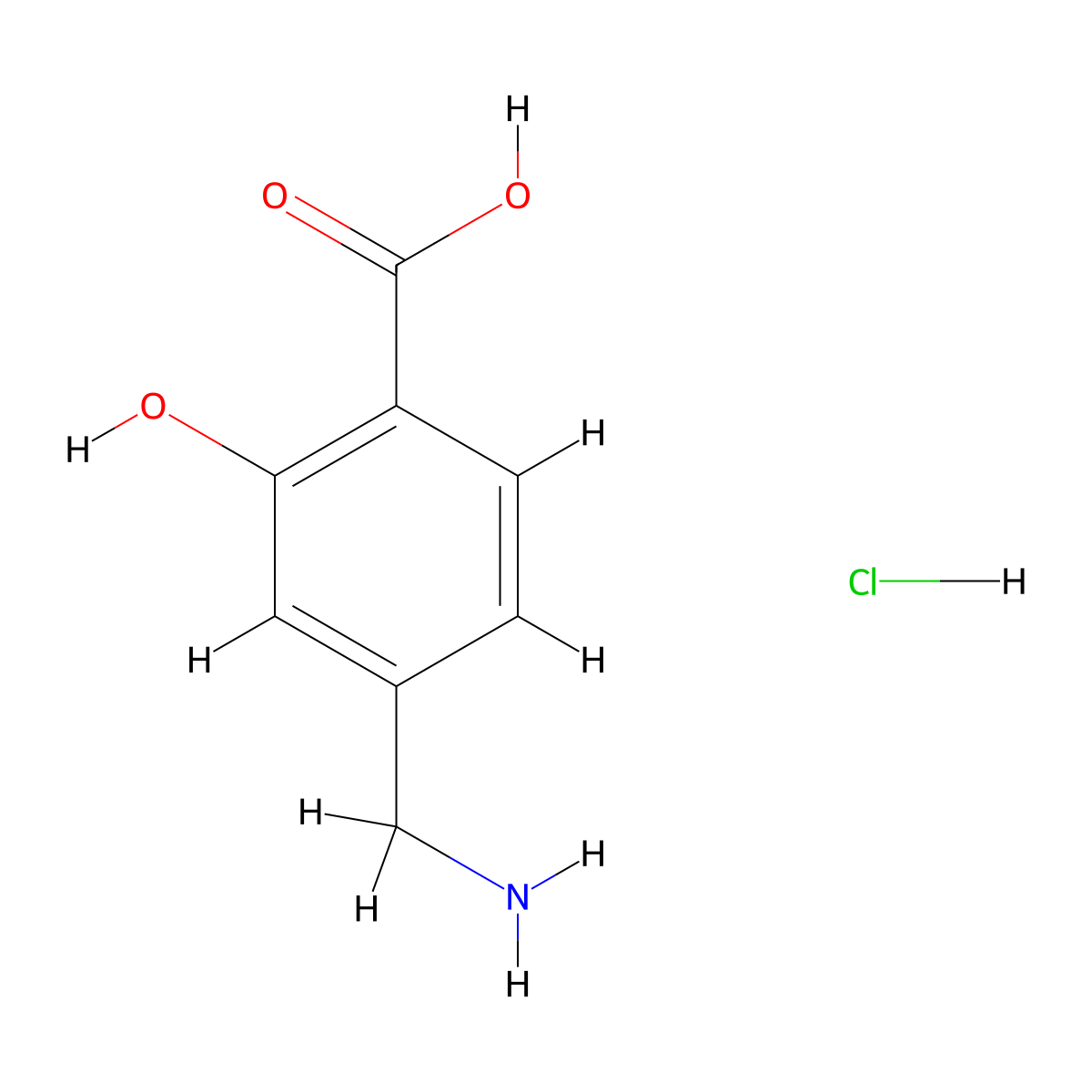 4-(Aminomethyl)-2-hydroxybenzoic acid hydrochloride molecular structure, CAS 84055-02-7