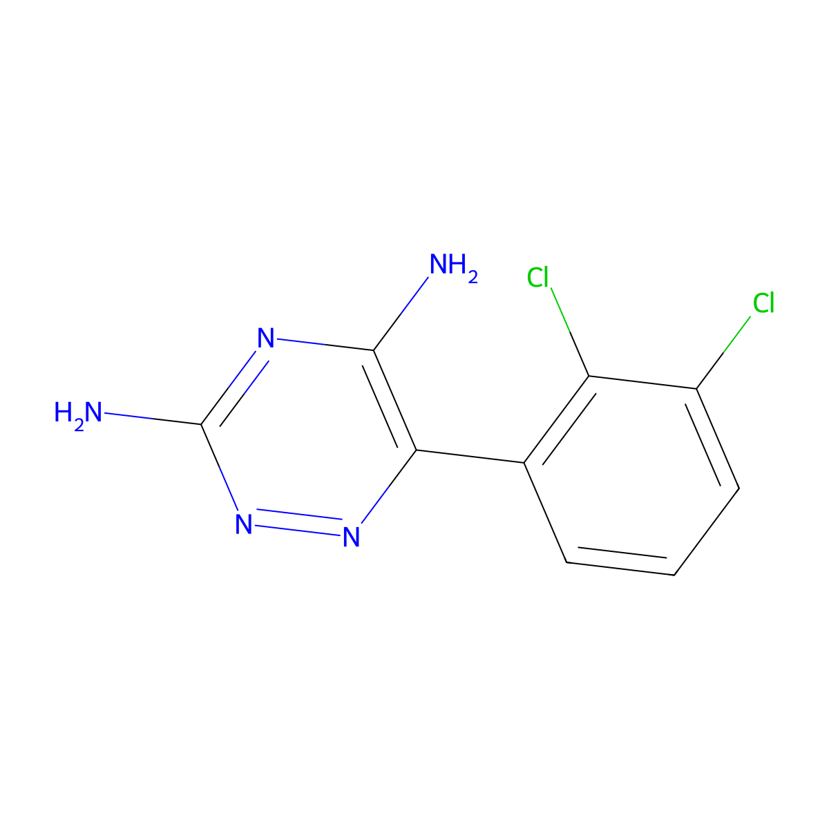 Lamotrigine molecular structure, CAS 84057-84-1