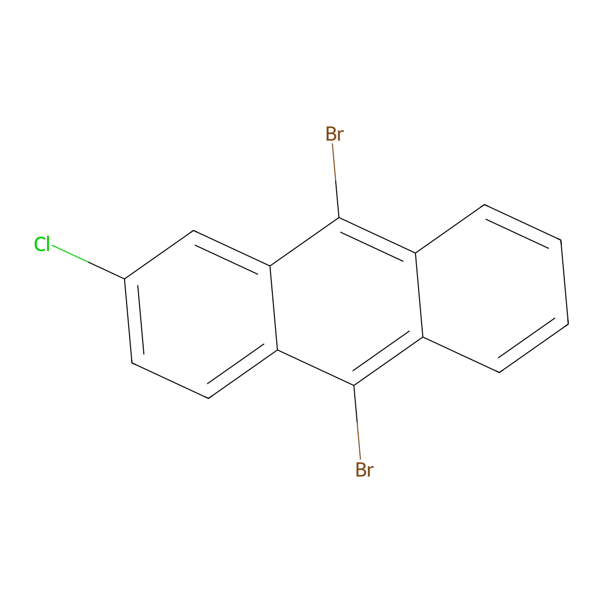 9,10-Dibromo-2-chloroanthracene molecular structure, CAS 84065-38-3