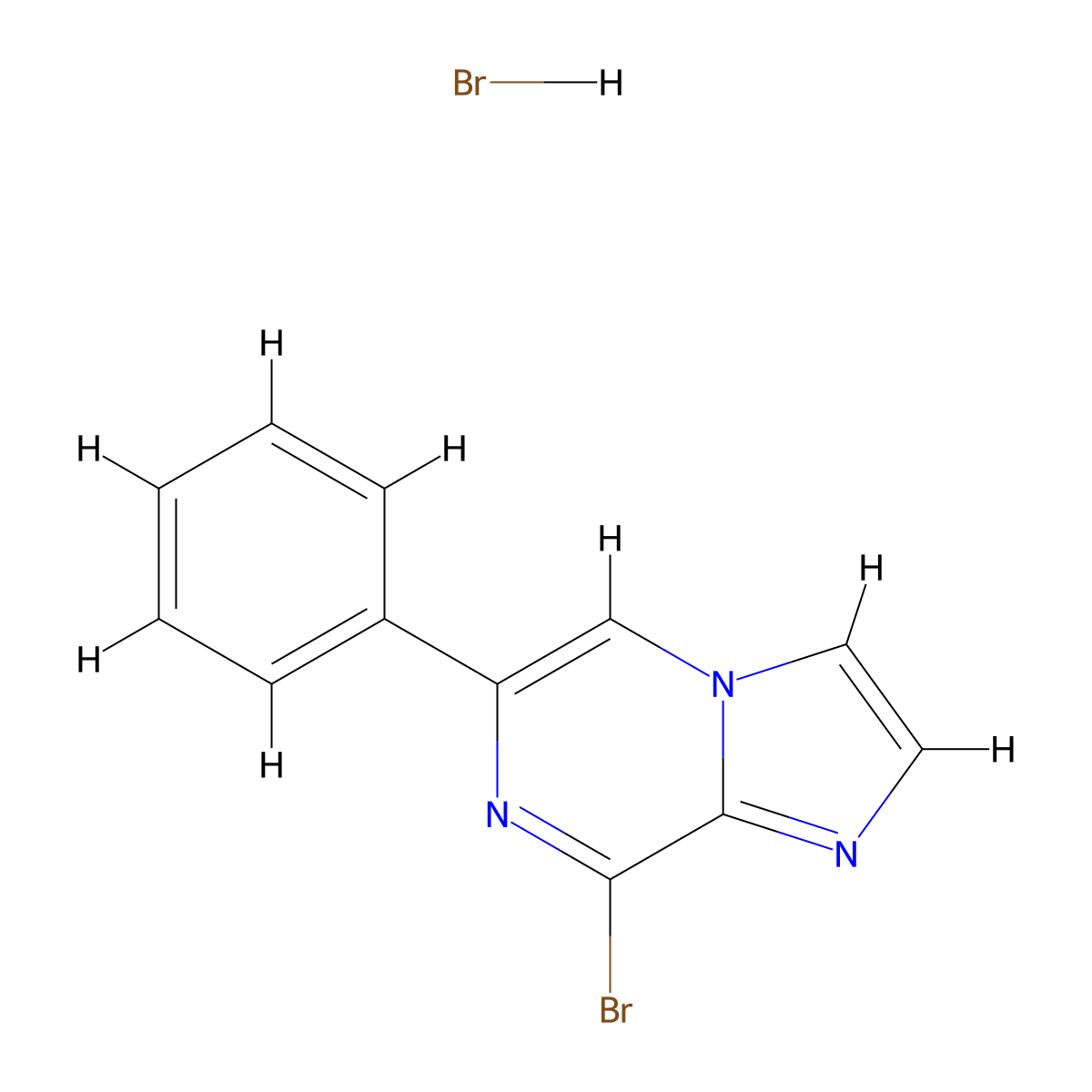 8-Bromo-6-phenylimidazo[1,2-a]pyrazine hydrobromide molecular structure, CAS 84066-12-6