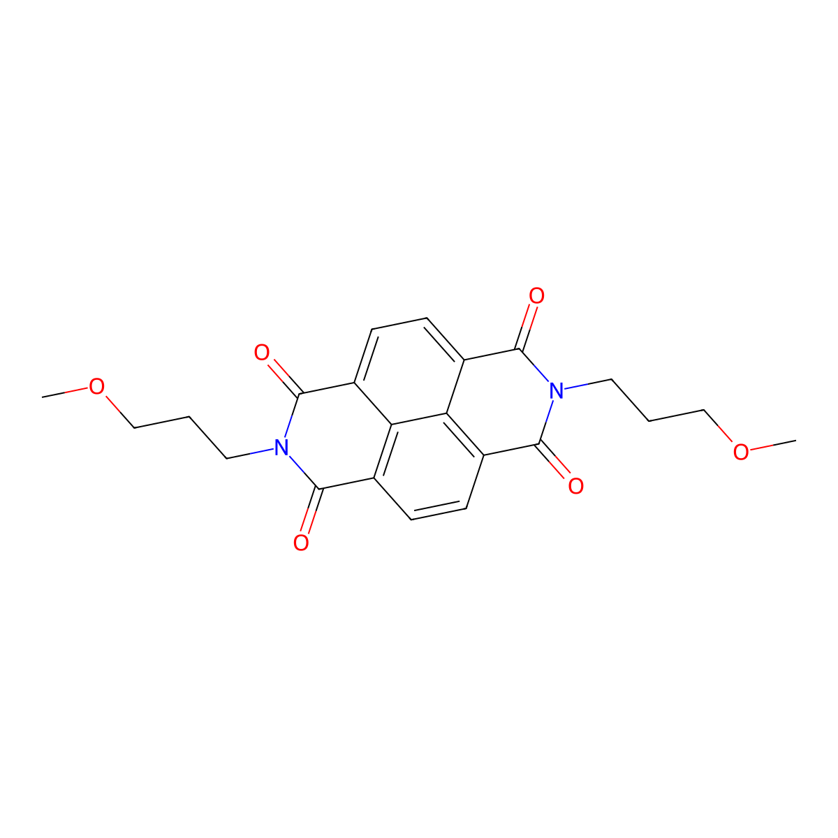 2,7-Bis(3-methoxypropyl)benzo(lmn)(3,8)phenanthroline-1,3,6,8(2H,7H)-tetrone molecular structure, CAS 84083-18-1