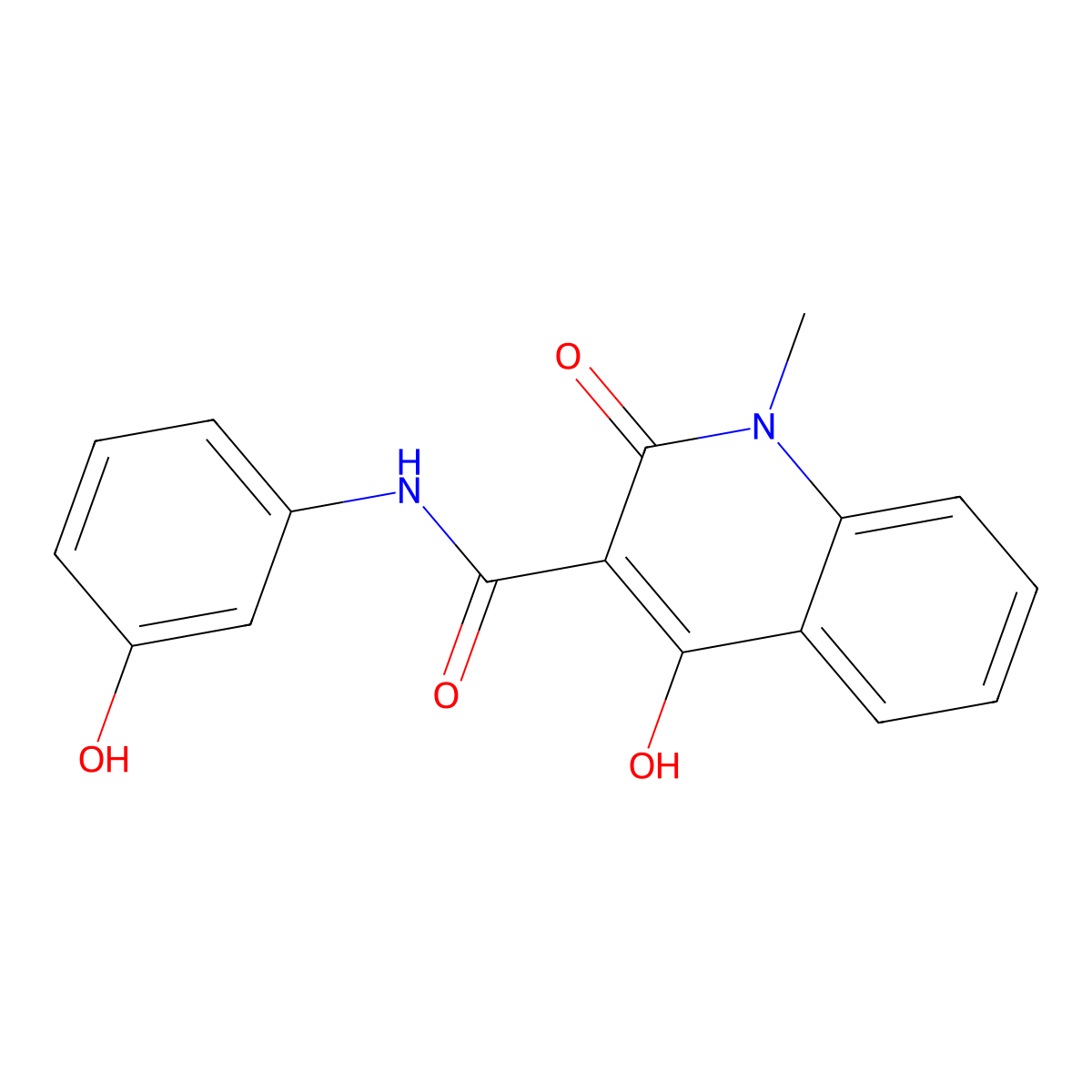 4-hydroxy-N-(3-hydroxyphenyl)-1-methyl-2-oxo-1,2-dihydroquinoline-3-carboxamide molecular structure, CAS 84088-20-0