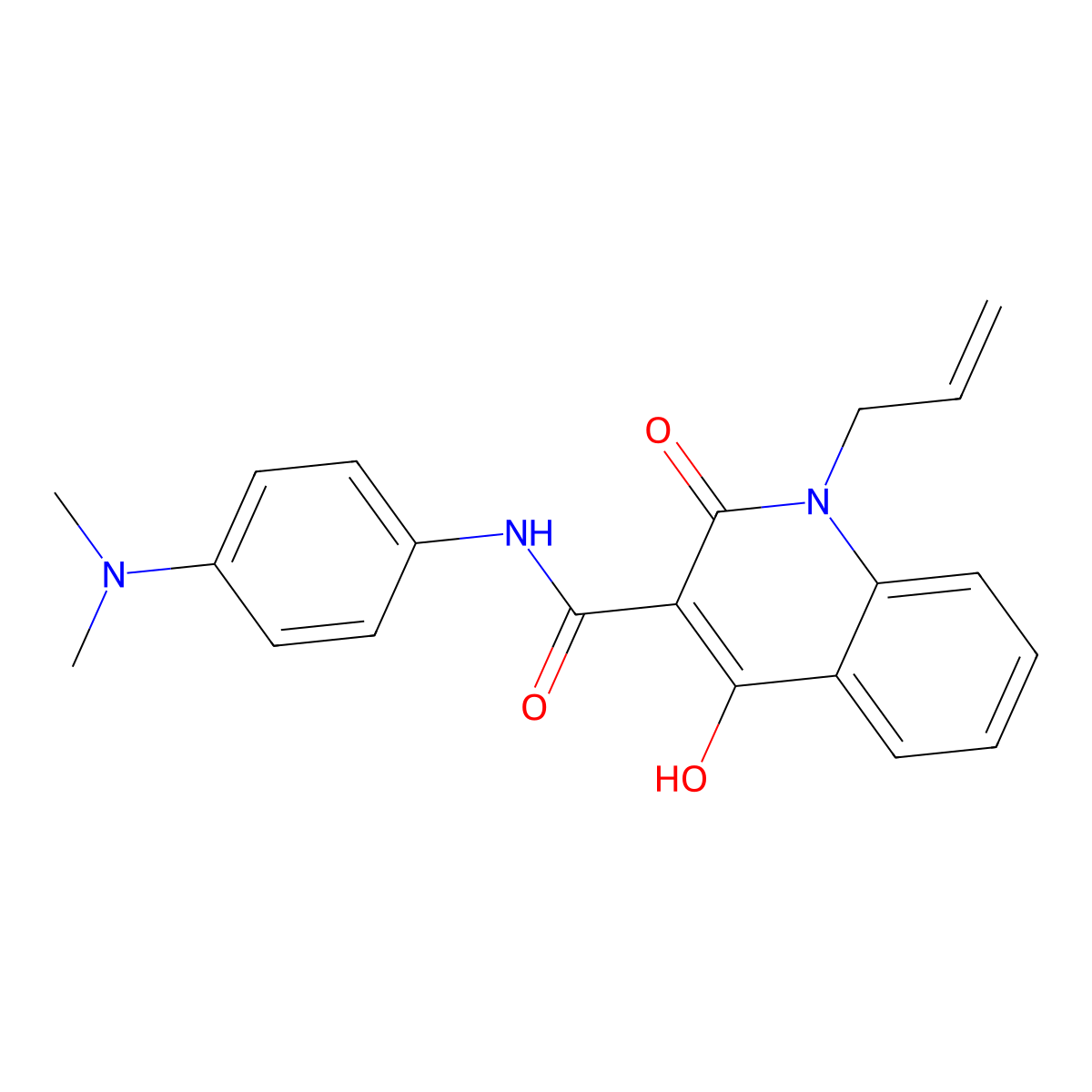 1-allyl-N-[4-(dimethylamino)phenyl]-4-hydroxy-2-oxo-1,2-dihydroquinoline-3-carboxamide molecular structure, CAS 84088-44-8