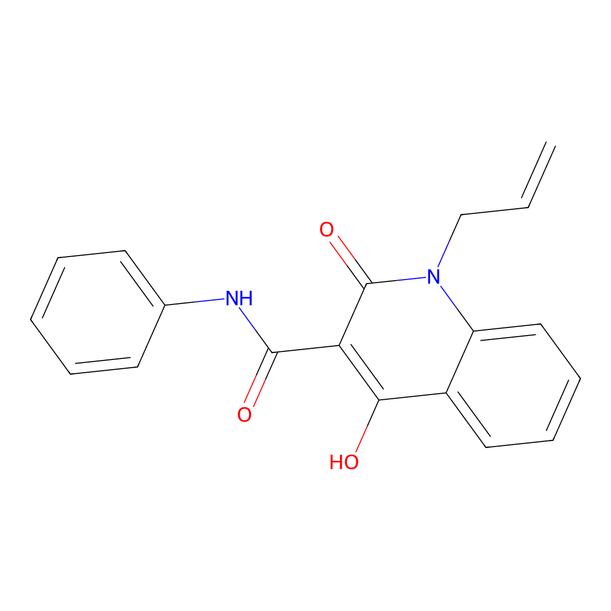 1-allyl-4-hydroxy-2-oxo-N-phenyl-1,2-dihydro-3-quinolinecarboxamide molecular structure, CAS 84088-47-1