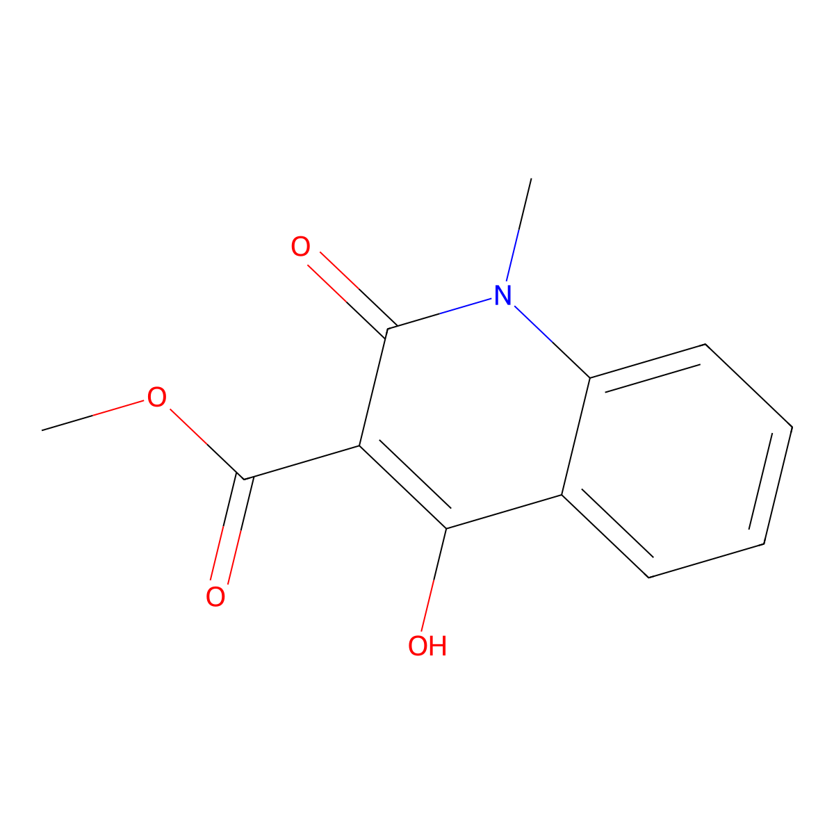 Methyl 4-hydroxy-1-methyl-2-oxo-1,2-dihydroquinoline-3-carboxylate molecular structure, CAS 84088-50-6