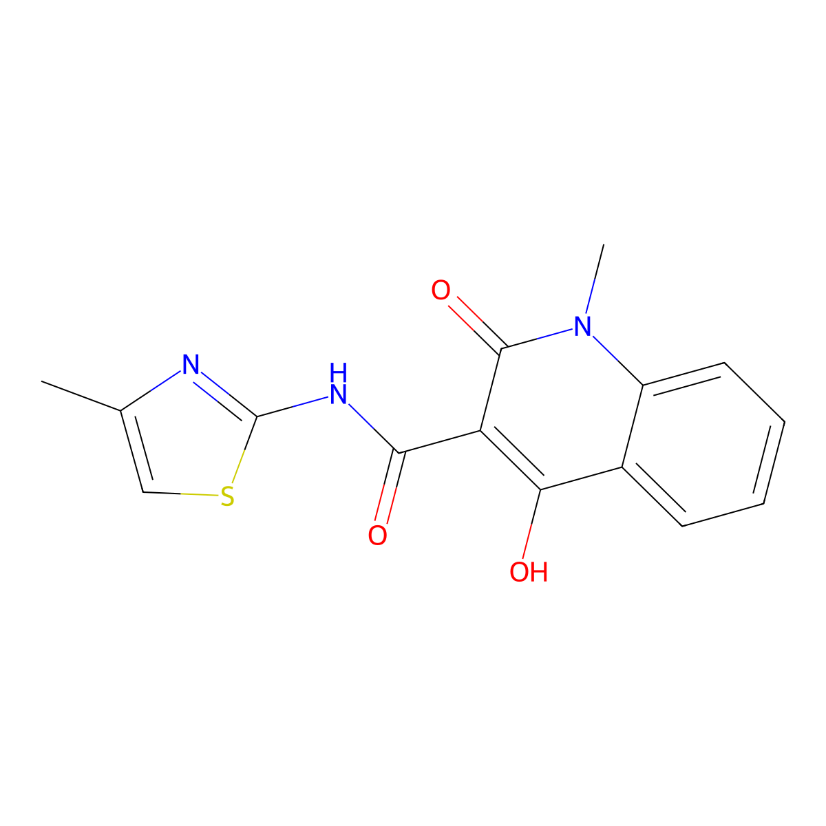 4-hydroxy-1-methyl-N-(4-methyl-1,3-thiazol-2-yl)-2-oxo-1,2-dihydroquinoline-3-carboxamide molecular structure, CAS 84088-59-5