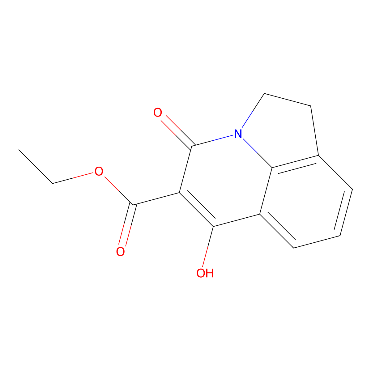 ethyl 6-hydroxy-4-oxo-1,2-dihydro-4H-pyrrolo[3,2,1-ij]quinoline-5-carboxylate molecular structure, CAS 84088-82-4