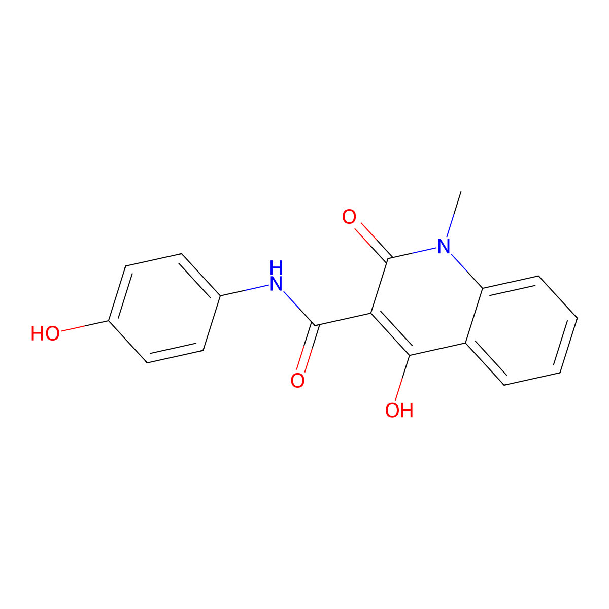 4-hydroxy-N-(4-hydroxyphenyl)-1-methyl-2-oxo-1,2-dihydroquinoline-3-carboxamide molecular structure, CAS 84089-17-8