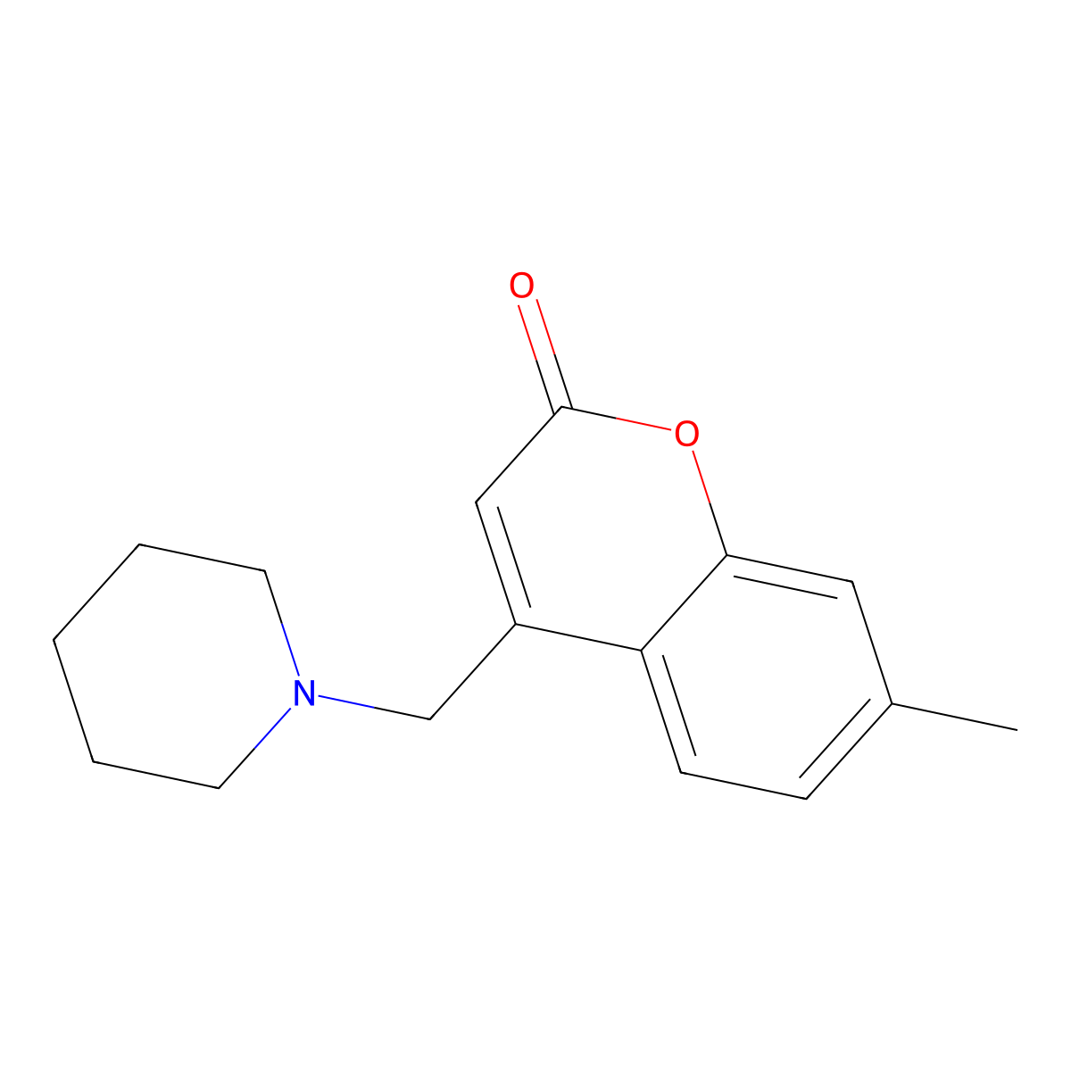 7-Methyl-4-(piperidin-1-ylmethyl)chromen-2-one molecular structure, CAS 84097-09-6