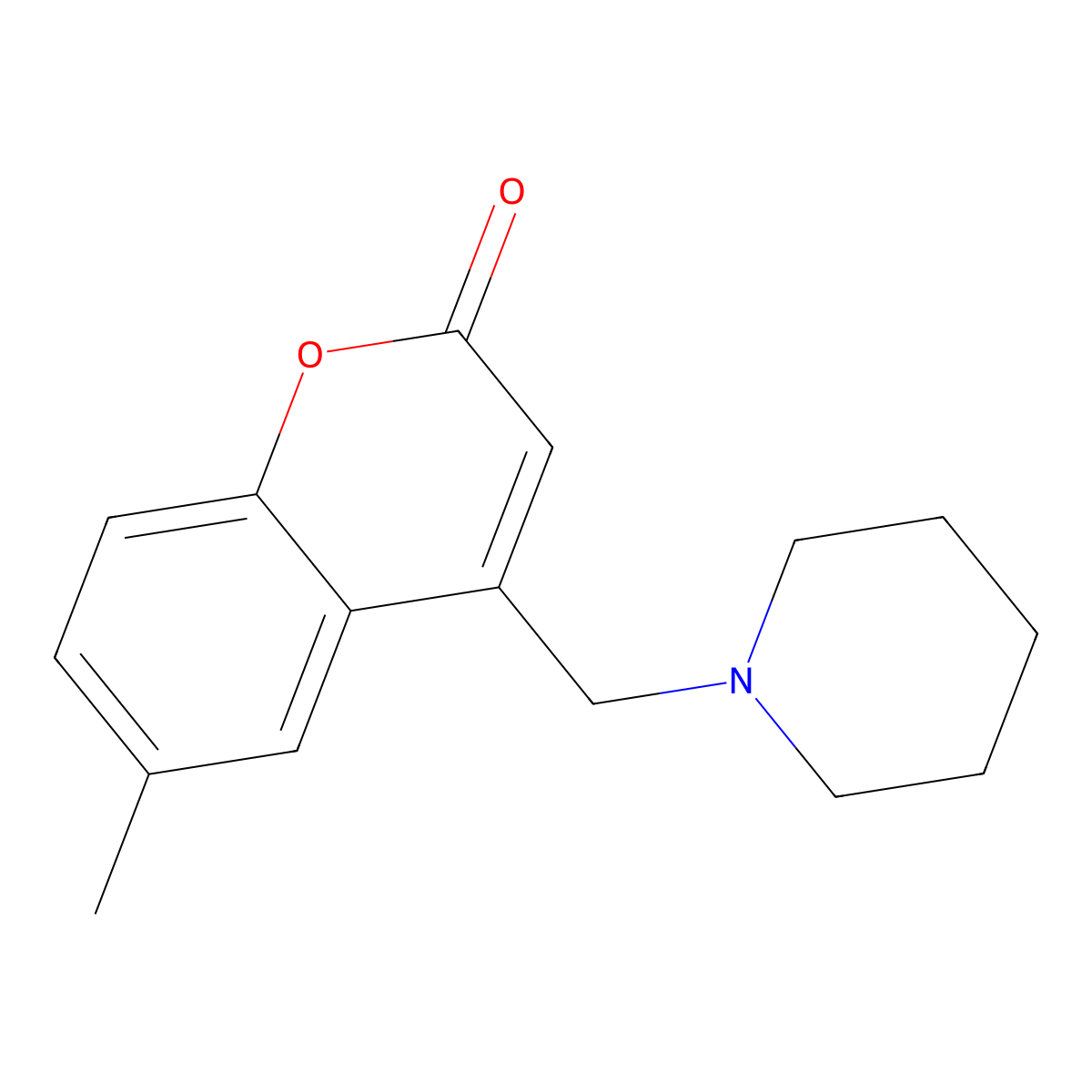 6-methyl-4-(piperidin-1-ylmethyl)-2H-chromen-2-one molecular structure, CAS 84097-16-5